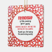 友情はズボンのバレンタインおもしろい セラミックオーナメント (左)