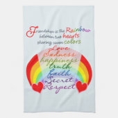 友情はデザインを言う虹BFFです キッチンタオル (縦)