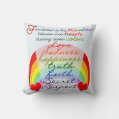 友情はデザインを言う虹BFFです クッション (正面)