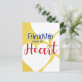 「友情はハートの葉書を温める ポストカード (スタンド正面)