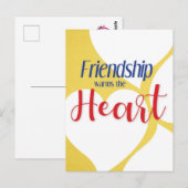 「友情はハートの葉書を温める ポストカード (正面/裏面)