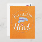 「友情はハートの葉書を温める ポストカード (正面/裏面)