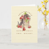 友情はハートを養います カード (黄色い花)