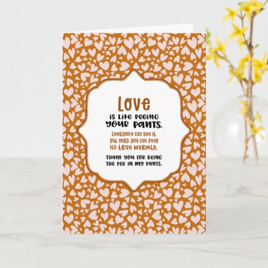 友情はパンツに小便をすることみたいなもの バレンタイン楽しく カード (黄色い花)