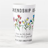 友情はロイヤリティ、信頼、誠実、尊敬の花である カフェラテマグ (正面)