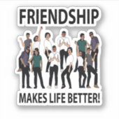 友情は人生をより友情にする シール (正面)