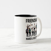 友情は人生をより友情にする ツートーンマグカップ (正面右)