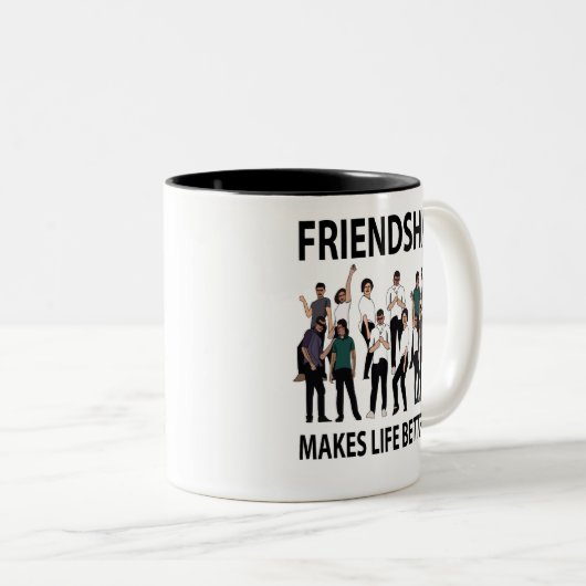 友情は人生をより友情にする ツートーンマグカップ (正面右)