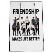 友情は人生をより友情にする ミディアムペーパーバッグ (裏面)