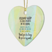 友情は小便をすることのようあなたのズボンです セラミックオーナメント (左)