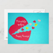 友情は幸せなハートを！ ポストカード (正面/裏面)