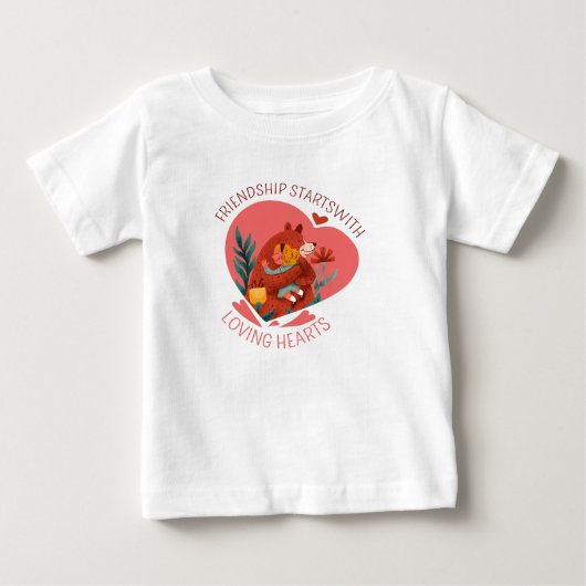 友情は愛情に満ちた心から始まる ベビーTシャツ (正面)