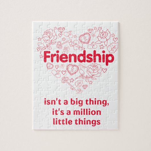 友情は設計されている百万の事のかわいい引用文です ジグソーパズル (縦)