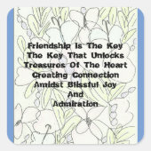 友情は鍵 スクエアシール (正面)