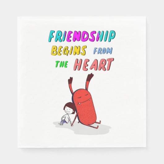 友情は7月から始まるハートデーモン30の友人 スタンダードランチョンナプキン (正面)
