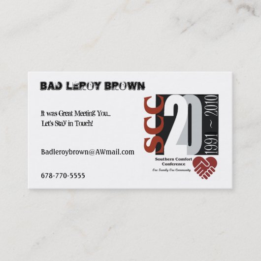 友情はSCC記念日のロゴを梳きます 名刺 (正面)