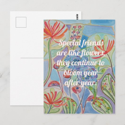 友情への感謝 ポストカード (正面/裏面)