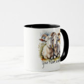 友情またはロマンチックあなたの名前ヤギ マグカップ (正面右)