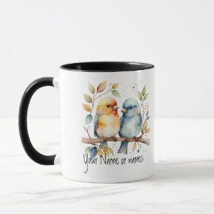 友情またはロマンチックあなたの名前Bird Art マグカップ