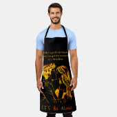 友情をテーマにした女性向けBBQエプロン エプロン (着用した状態)