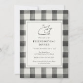 友情を与えるディナーブラックバッファロープレイド 招待状 (正面)