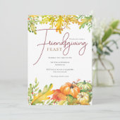 友情を与える饗宴かぼちゃ感謝祭ディナー 招待状 (スタンド正面)