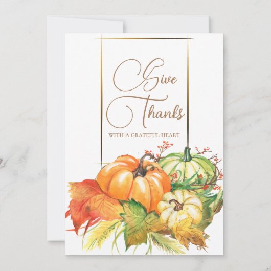 友情を与える饗宴かぼちゃ感謝祭ディナー 招待状 (裏面)