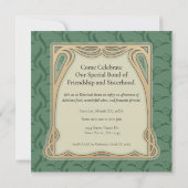 友情を意味するピンクのユリ花ヴィンテージスタイル 招待状 (裏面)