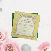 友情を意味するピンクのユリ花ヴィンテージスタイル 招待状