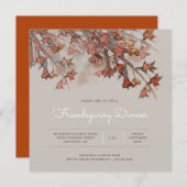 友情を深める |抽象芸術水カラー紅葉 招待状 (正面/裏面)