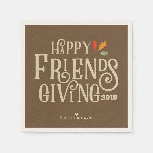 友情を深める |秋の色 スタンダードカクテルナプキン (正面)