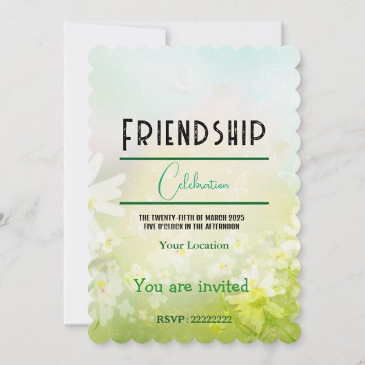 友情を祝う 招待状 (正面)