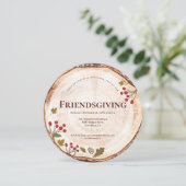 友情を育む感謝祭のディナー素朴ウッド 招待状 (スタンド正面)