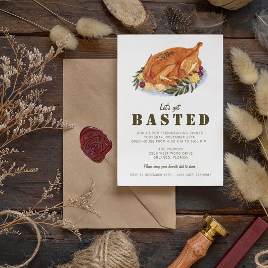 友情を育む感謝祭のディナー 招待状