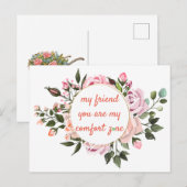 友情を飾るエレガントなタイポグラフィーと花 ポストカード (正面/裏面)