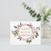 友情エレガントタイポグラフィ飾フローラ ポストカード (スタンド正面)