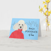 友情カスタム文字プードルシティバックグラウンド カード (黄色い花)