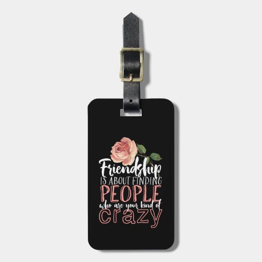 友情カッコいい引用文熱狂する友達 ラゲッジタグ (正面縦)