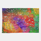 友情カラフル感動的の言葉 キッチンタオル (横)