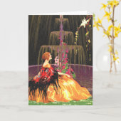 友情カード – 噴水 カード (黄色い花)