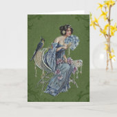 友情カード – Lady Bird カード (黄色い花)