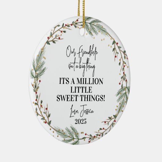 友情クリスマス飾り最高のお友達プレゼント セラミックオーナメント (右)