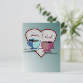 友情コーヒーカップバレンタインデーのカード シーズンポストカード (スタンド正面)