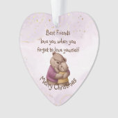 友情テディベア愛感動的する オーナメント (正面)