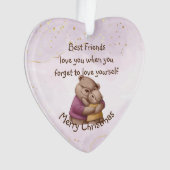 友情テディベア愛感動的する オーナメント (正面)