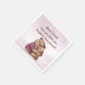 友情テディベア愛感動的する スタンダードカクテルナプキン (角)