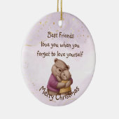 友情テディベア愛感動的する セラミックオーナメント (右)