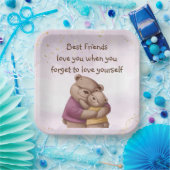 友情テディベア愛感動的する ペーパープレート (パーティー)