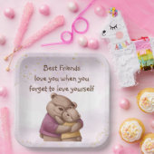 友情テディベア愛感動的する ペーパープレート (パーティー)