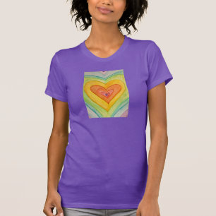 友情ハートレインボーカスタムラブArt Tシャツ